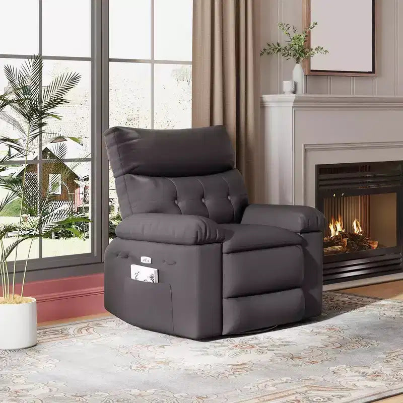 Fauteuil inclinable électrique en cuir, fauteuil inclinable réglable, rembourrage éponge 1,5X