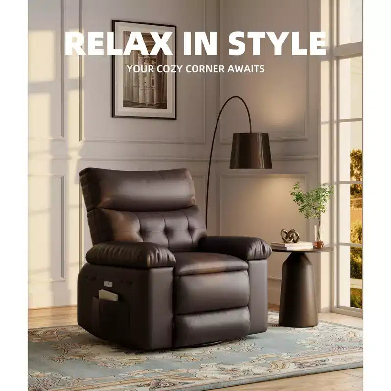 Fauteuil inclinable électrique en cuir, fauteuil inclinable réglable, rembourrage éponge 1,5X