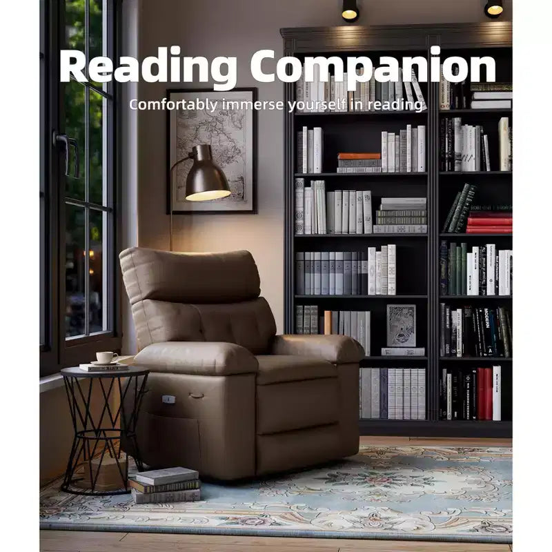 Fauteuil inclinable électrique en cuir, fauteuil inclinable réglable, rembourrage éponge 1,5X