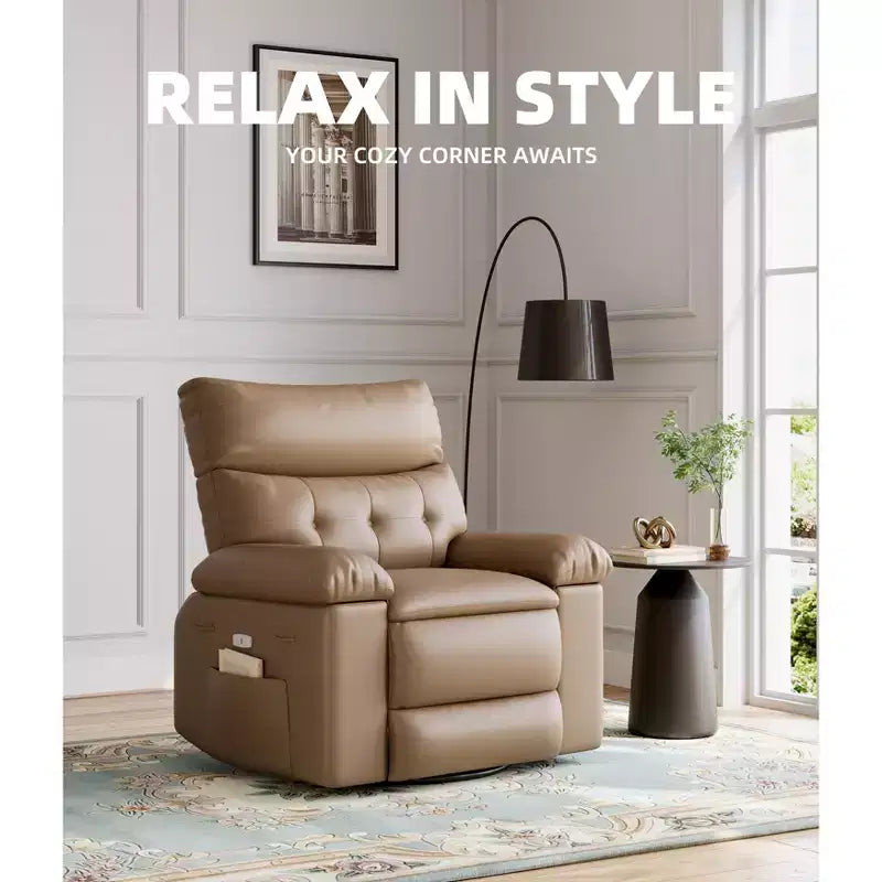 Fauteuil inclinable électrique en cuir, fauteuil inclinable réglable, rembourrage éponge 1,5X