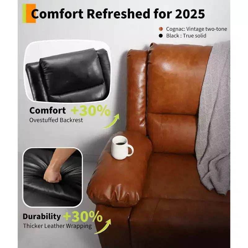 Canapé inclinable électrique, cuir PU de massage, canapé inclinable électrique