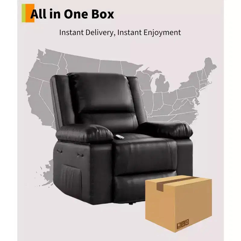 Canapé inclinable électrique, cuir PU de massage, canapé inclinable électrique