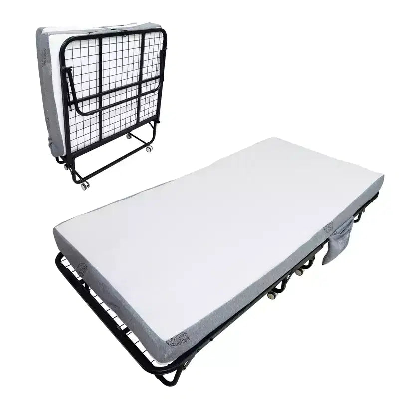 COZONY Folding Bed with Mattress, Sturdy Metal Frame 450 Lbs Support for Guest Room Office