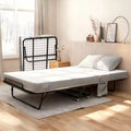 Lit pliant avec matelas, cadre en métal robuste supportant 204 kg