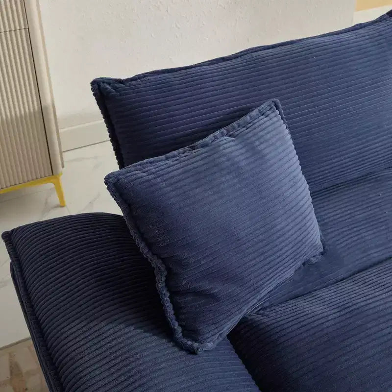 Canapé-lit confortable en velours côtelé avec oreillers