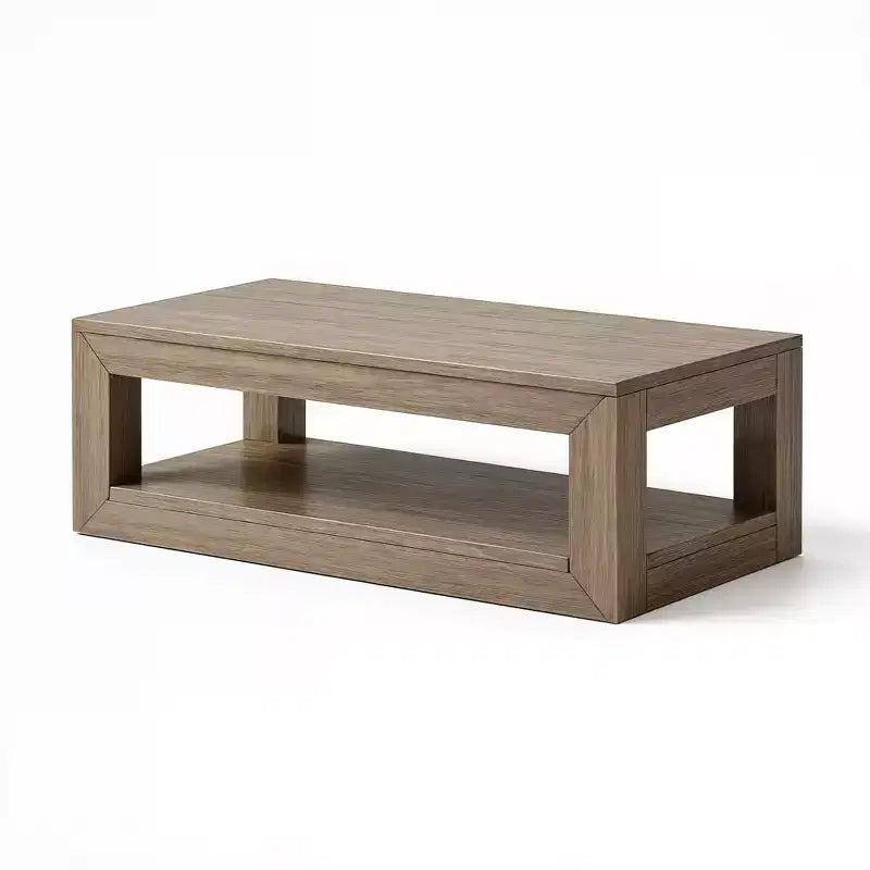Table basse rectangulaire moderne avec étagère inférieure