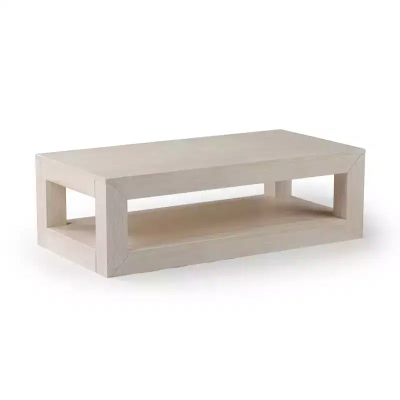 Table basse rectangulaire moderne avec étagère inférieure