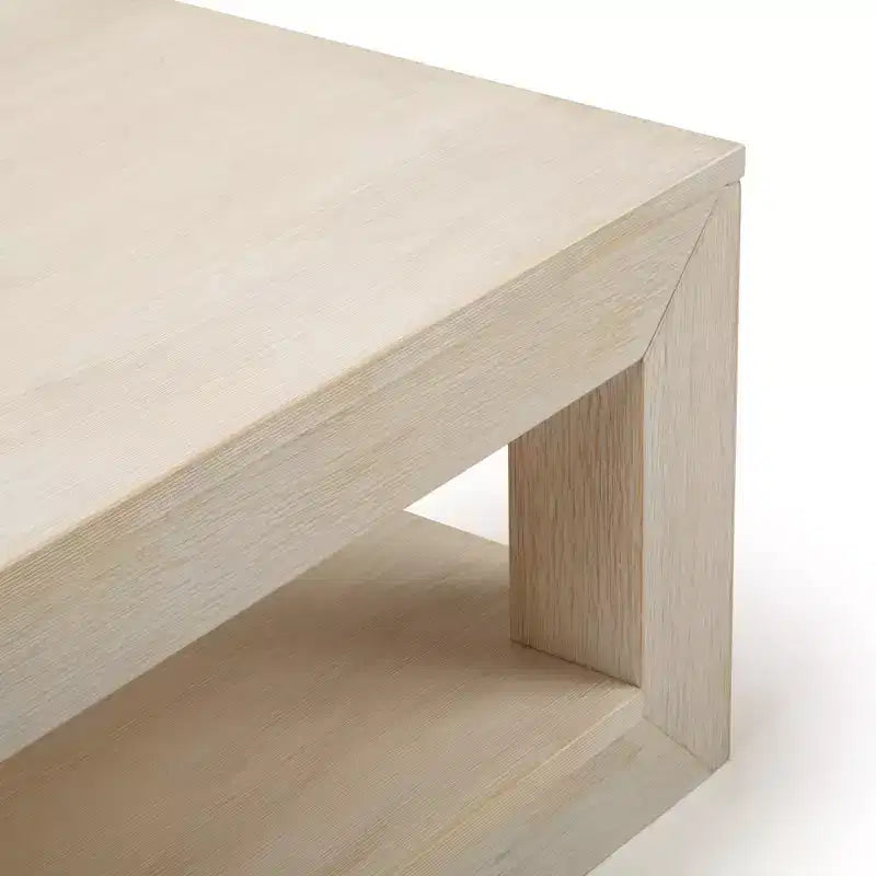 Table basse rectangulaire moderne avec étagère inférieure