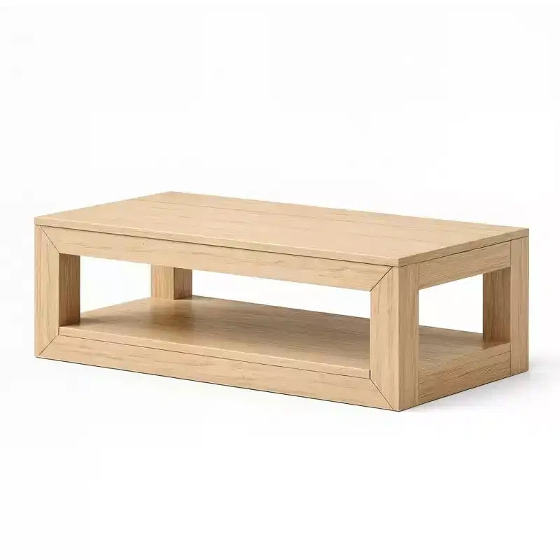 Table basse rectangulaire moderne avec étagère inférieure