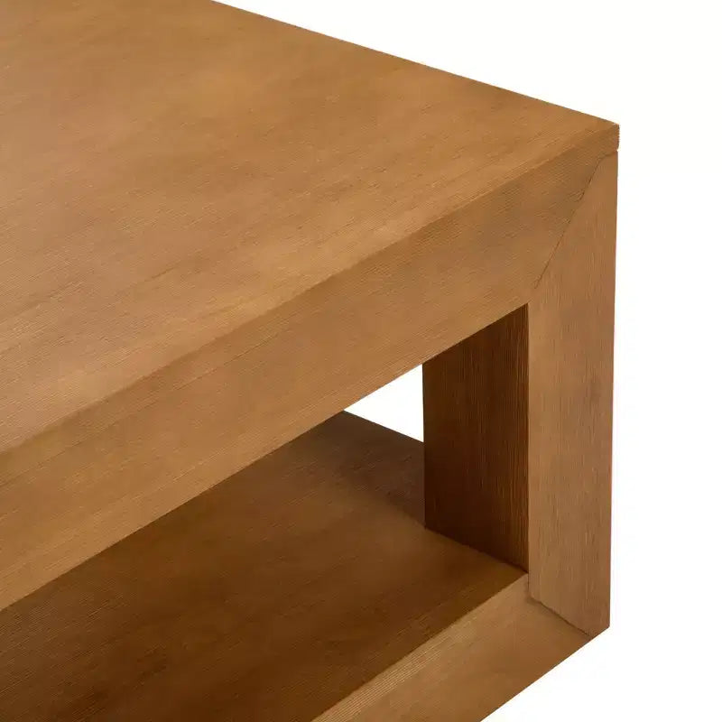 Table basse rectangulaire moderne avec étagère inférieure