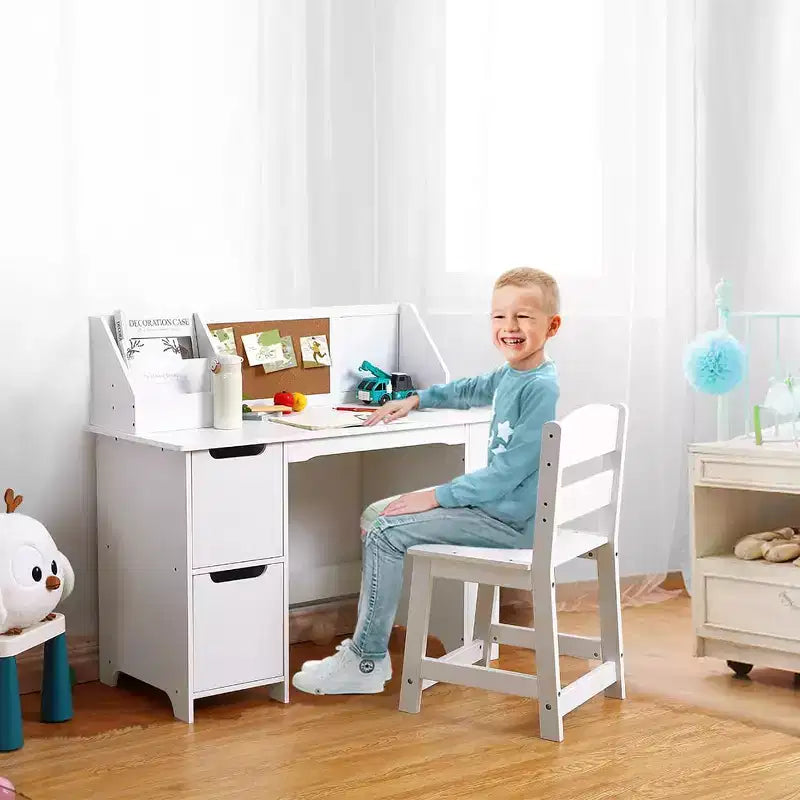 Bureau d'apprentissage pour enfants avec étagère à livres