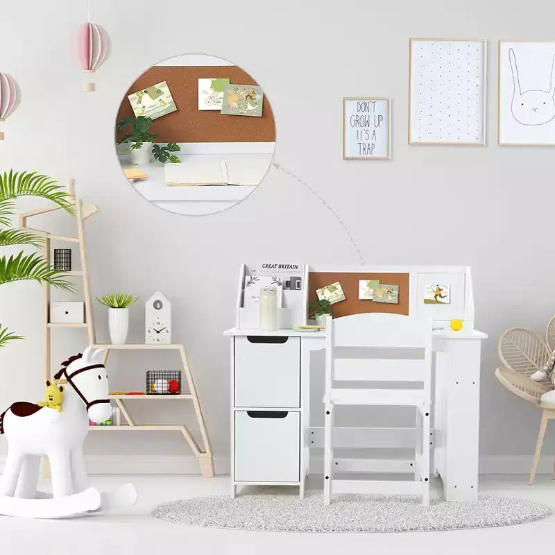 Bureau d'apprentissage pour enfants avec étagère à livres