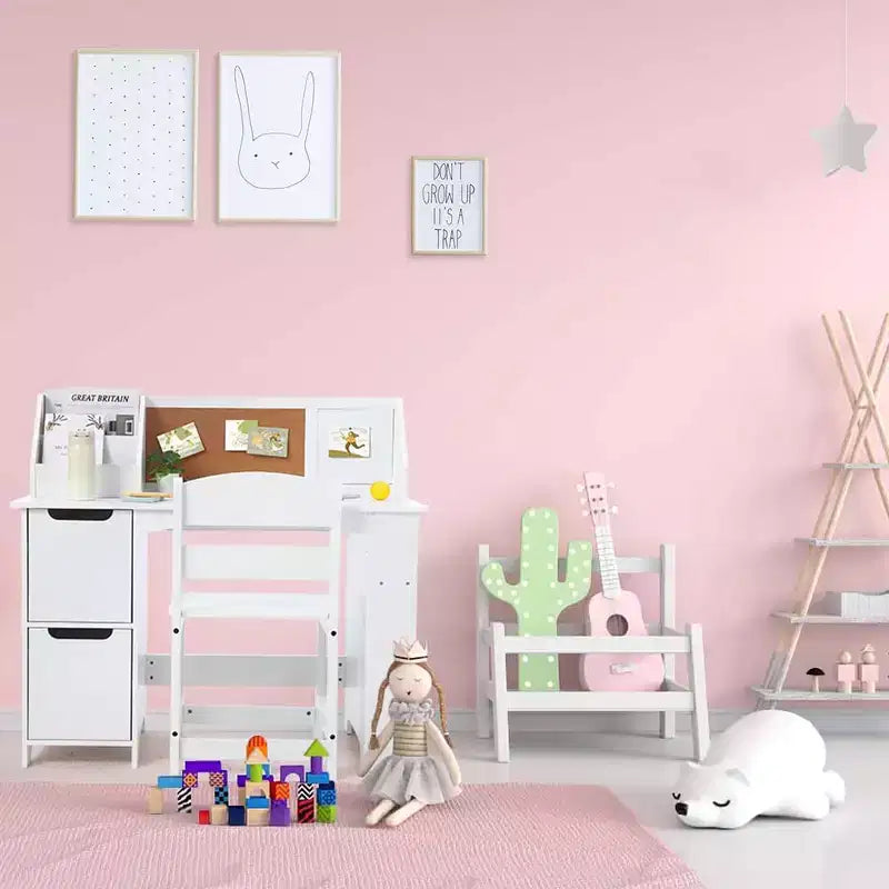 Bureau d'apprentissage pour enfants avec étagère à livres