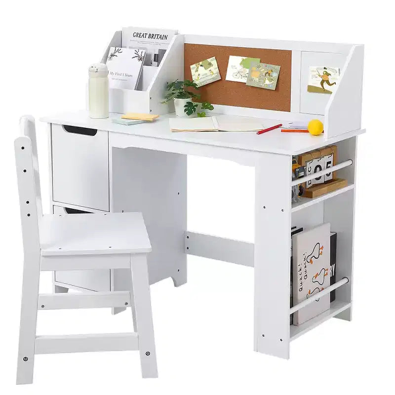 Bureau d'apprentissage pour enfants avec étagère à livres