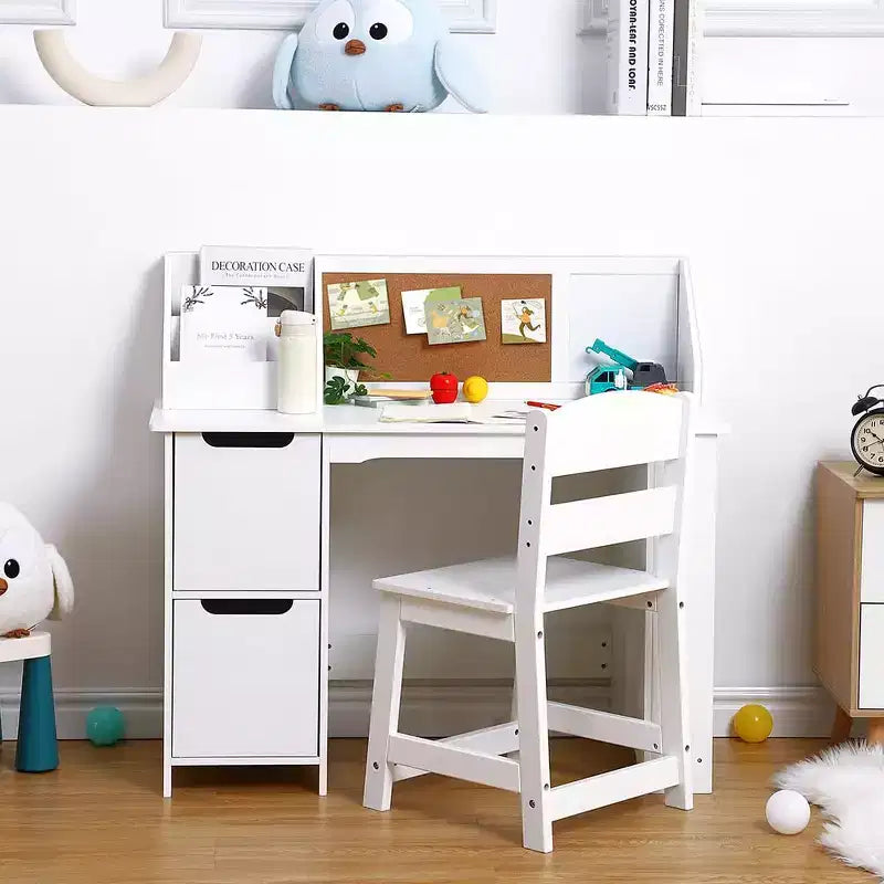 Bureau d'apprentissage pour enfants avec étagère à livres