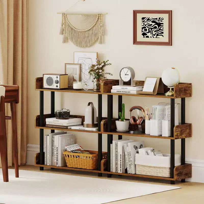 Étagère à 3 niveaux avec kit anti-basculement, style industriel