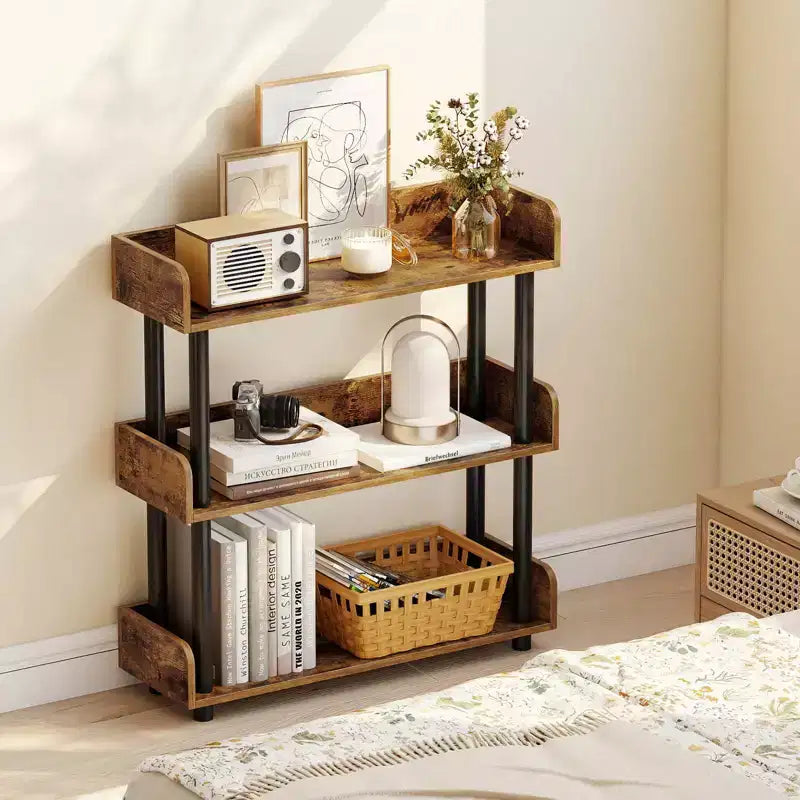 Étagère à 3 niveaux avec kit anti-basculement, style industriel