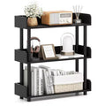 Costway 1/2 PCS 3-Tier Bookshelf with Anti-Tipping Kit, Industrial Storage Unit for Living Room Rustic Brown & Black
