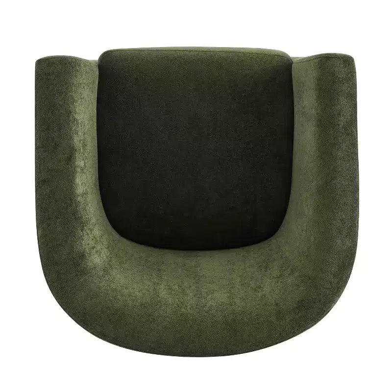 Fauteuil d'appoint moderne en bois pivotant à 360° avec revêtement en velours