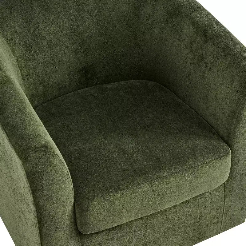 Fauteuil d'appoint moderne en bois pivotant à 360° avec revêtement en velours