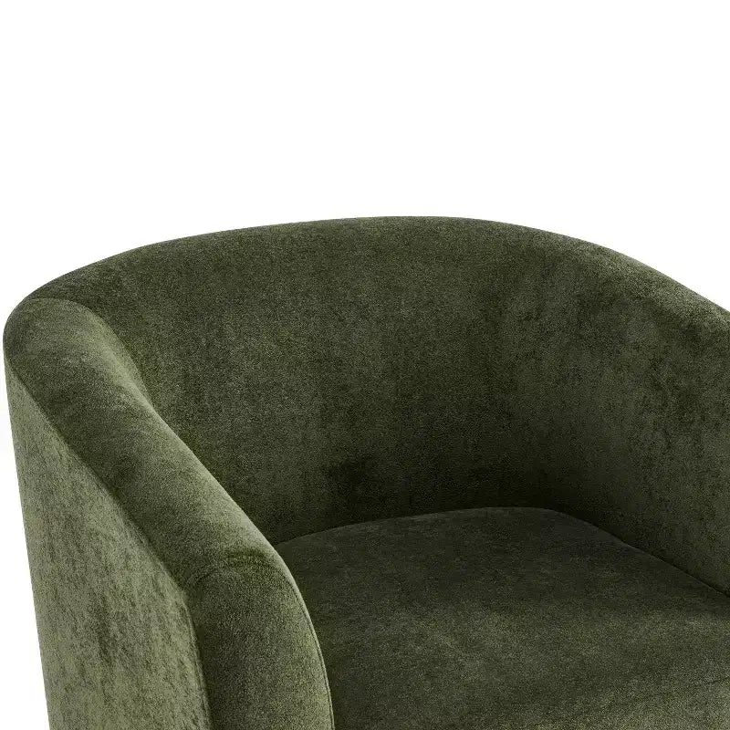Fauteuil d'appoint moderne en bois pivotant à 360° avec revêtement en velours