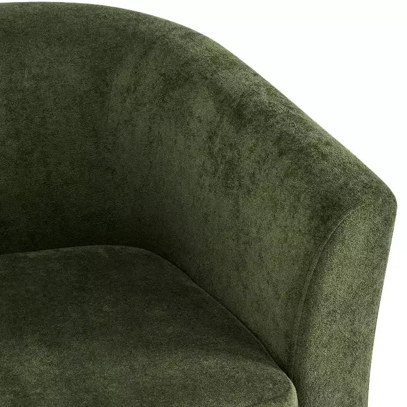 Fauteuil d'appoint moderne en bois pivotant à 360° avec revêtement en velours