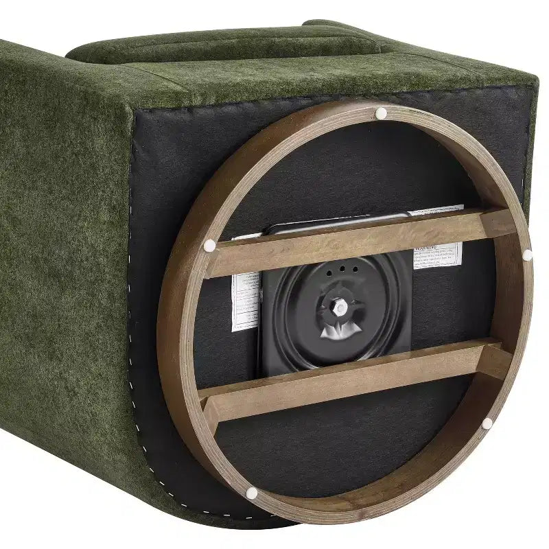 Fauteuil d'appoint moderne en bois pivotant à 360° avec revêtement en velours