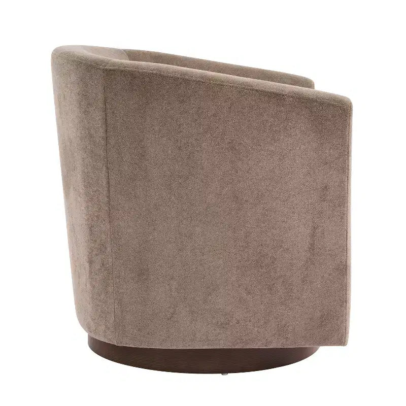 Fauteuil d'appoint moderne en bois pivotant à 360° avec revêtement en velours
