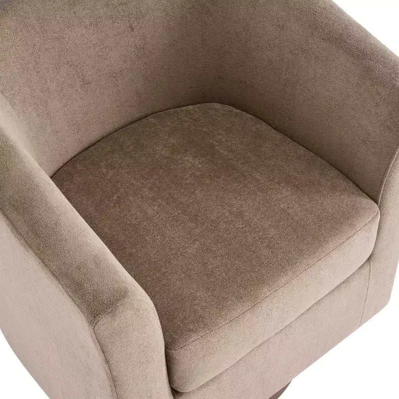 Fauteuil d'appoint moderne en bois pivotant à 360° avec revêtement en velours