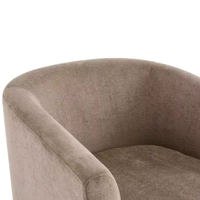 Fauteuil d'appoint moderne en bois pivotant à 360° avec revêtement en velours