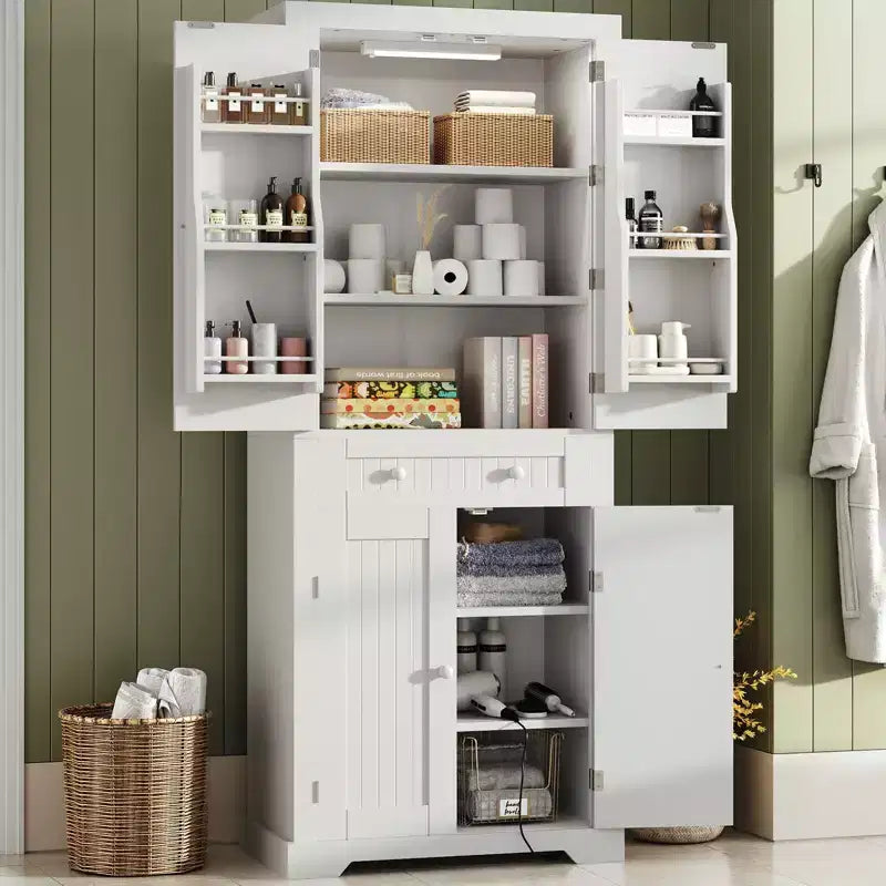 Meuble de Rangement de Cuisine avec Portes et Étagères, Garde-Manger