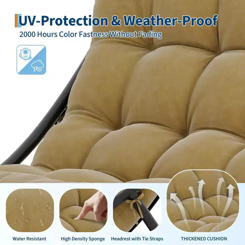 Fauteuil à bascule avec coussin, Fauteuil à bascule d'extérieur surdimensionné