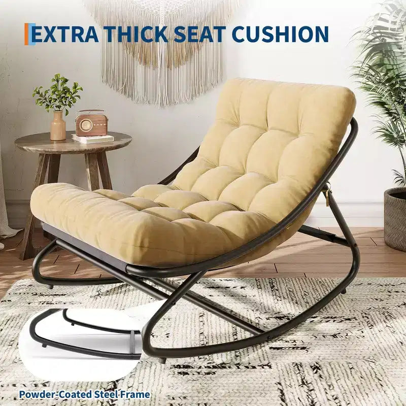 Fauteuil à bascule avec coussin, Fauteuil à bascule d'extérieur surdimensionné