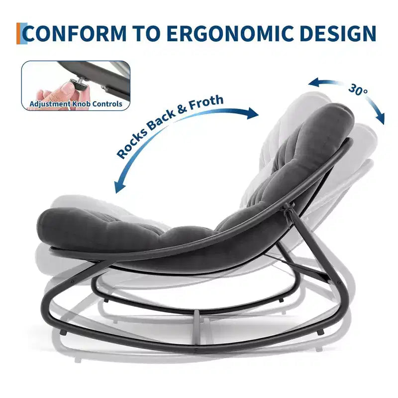 Fauteuil à bascule avec coussin, Fauteuil à bascule d'extérieur surdimensionné