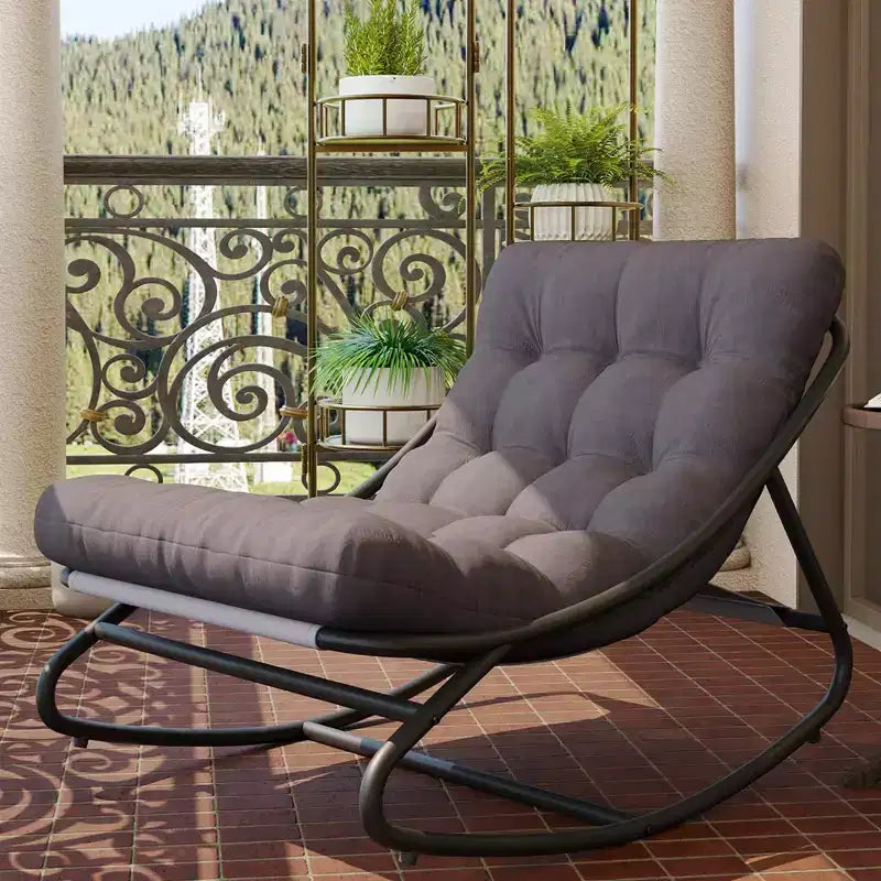 Fauteuil à bascule avec coussin, Fauteuil à bascule d'extérieur surdimensionné