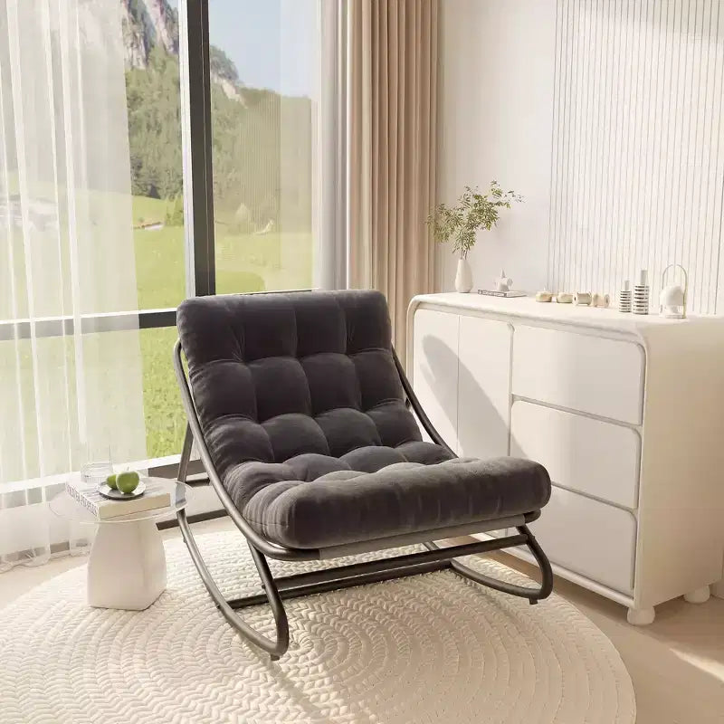 Fauteuil à bascule avec coussin, Fauteuil à bascule d'extérieur surdimensionné