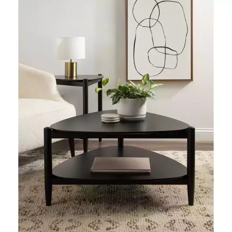 Table basse en bois, 32x31x17, Noir