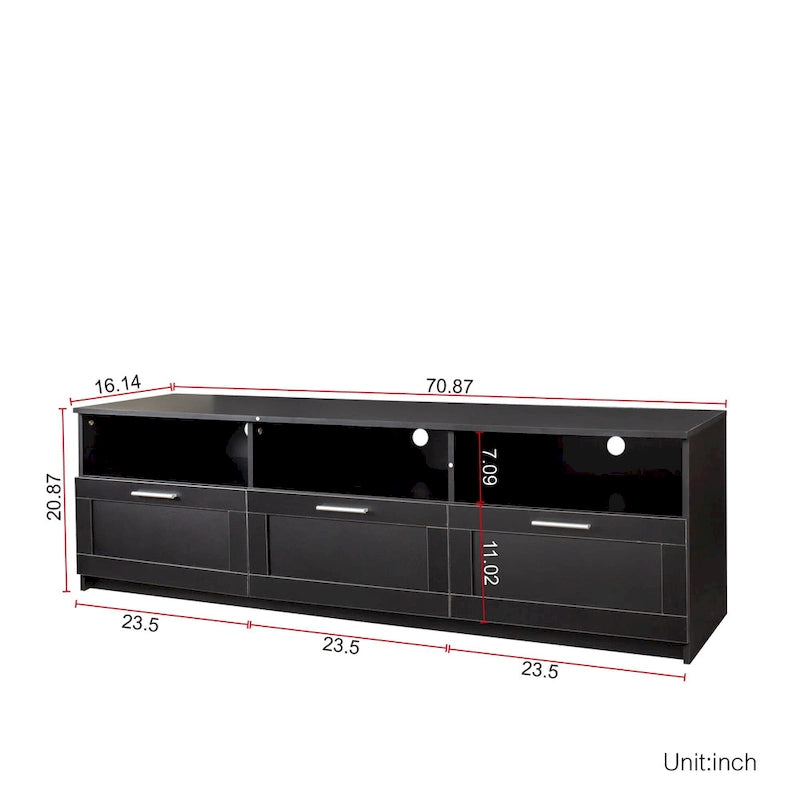 70.87 TV Stand with 3 Storage Spaces & 3 Drawers