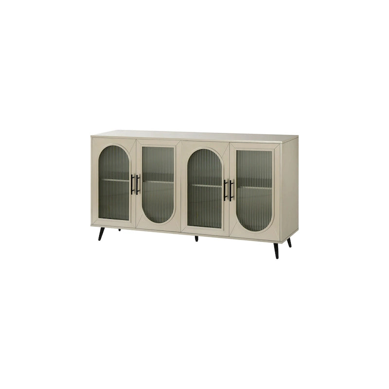 60 TV Stand with Storage Cabinet & Adjustable Shelves for 65 TVs