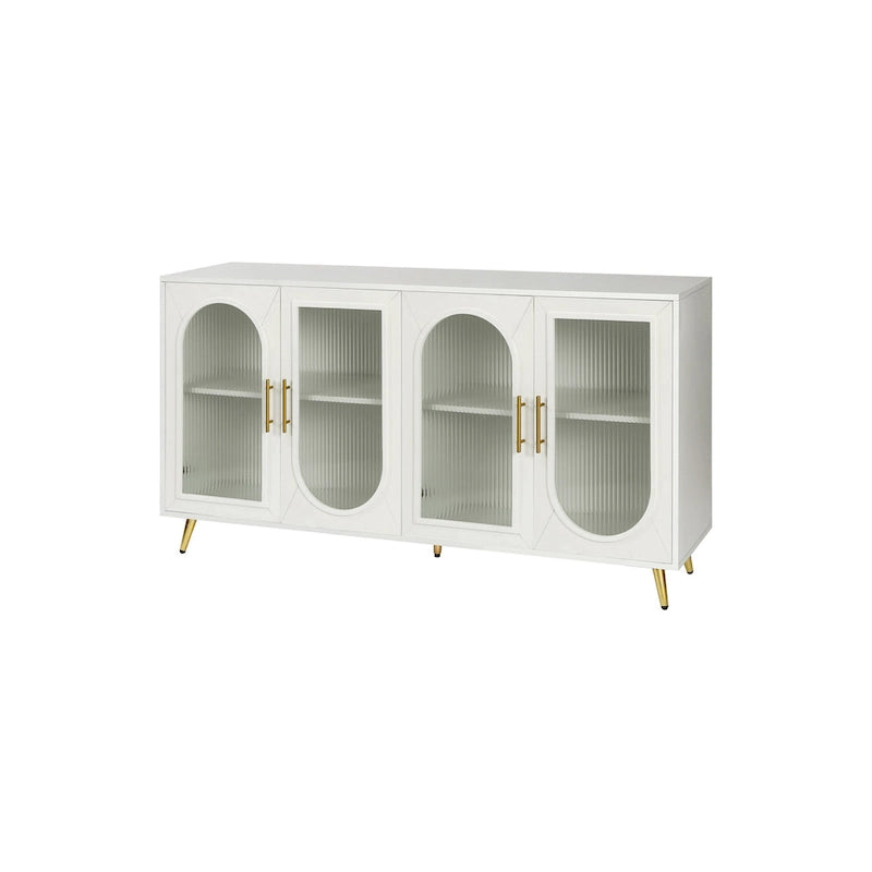 60 TV Stand with Storage Cabinet & Adjustable Shelves for 65 TVs