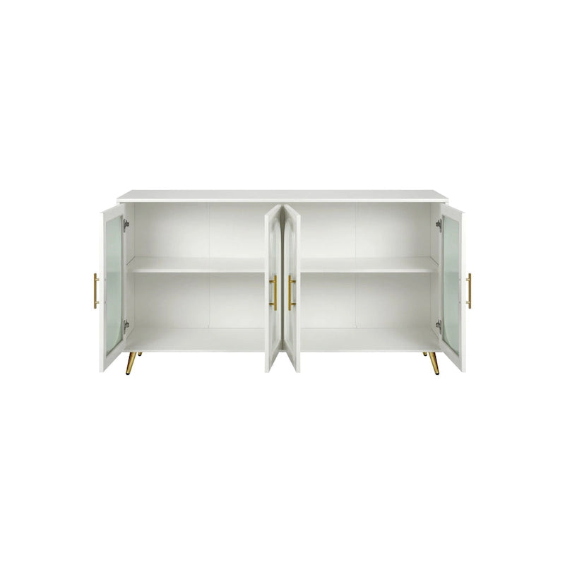 60 TV Stand with Storage Cabinet & Adjustable Shelves for 65 TVs