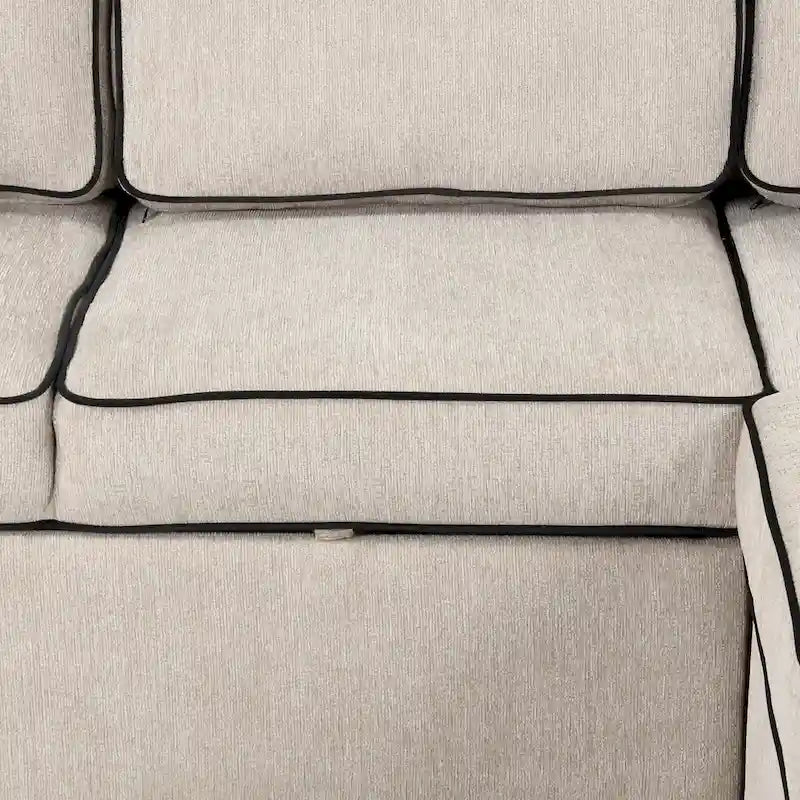 L-Shaped Pull Out Sofa Bed Modern Convertible Sleeper Sofa with 2 USB ports, 2 Power Sockets and 3 Pillows