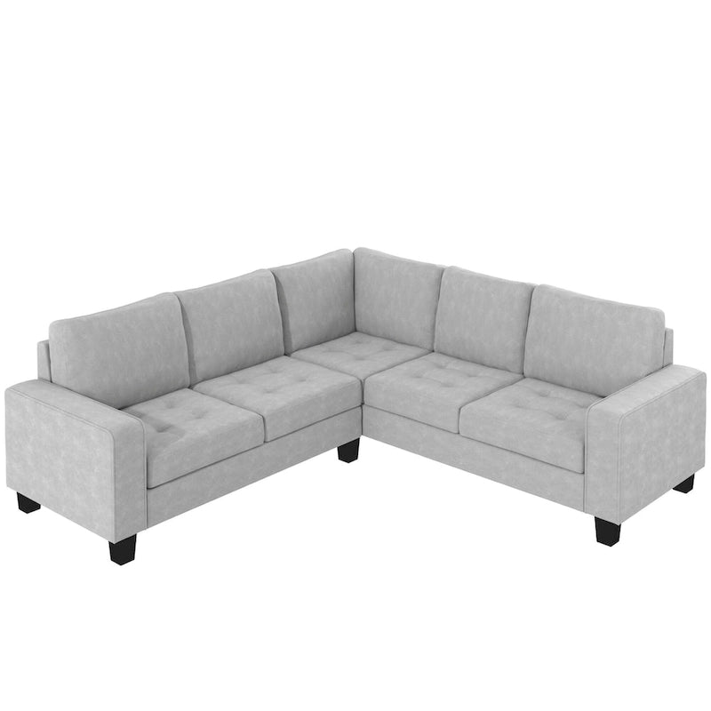 Orisfur. Sectional Corner Sofa L-shape Couch Space Saving with Storage Ottoman & Cup Holders Design