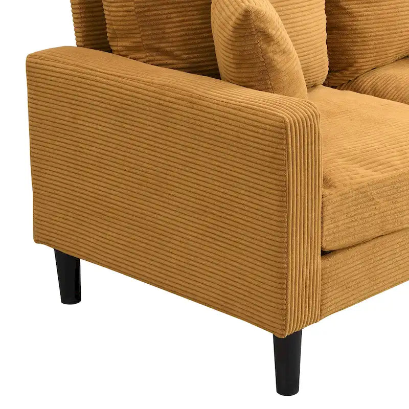 5-Seat Corduroy Sofa Set (3-Seater + 2-Seater) with High-Density Sponge Cushions & Sturdy Hardwood Frame