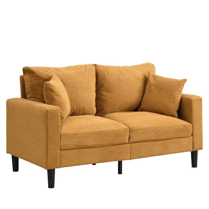 5-Seat Corduroy Sofa Set (3-Seater + 2-Seater) with High-Density Sponge Cushions & Sturdy Hardwood Frame