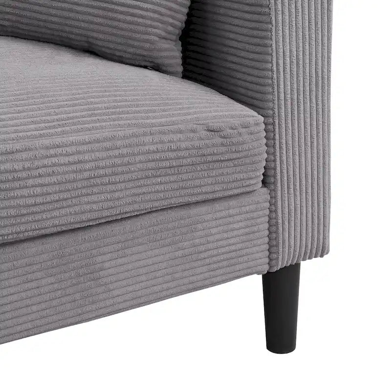 5-Seat Corduroy Sofa Set (3-Seater + 2-Seater) with High-Density Sponge Cushions & Sturdy Hardwood Frame