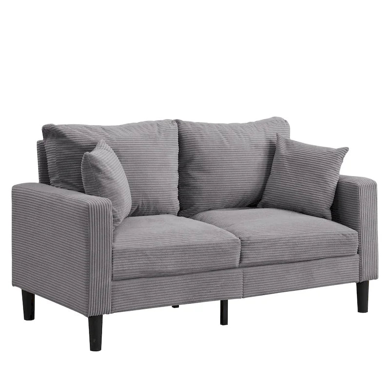 5-Seat Corduroy Sofa Set (3-Seater + 2-Seater) with High-Density Sponge Cushions & Sturdy Hardwood Frame
