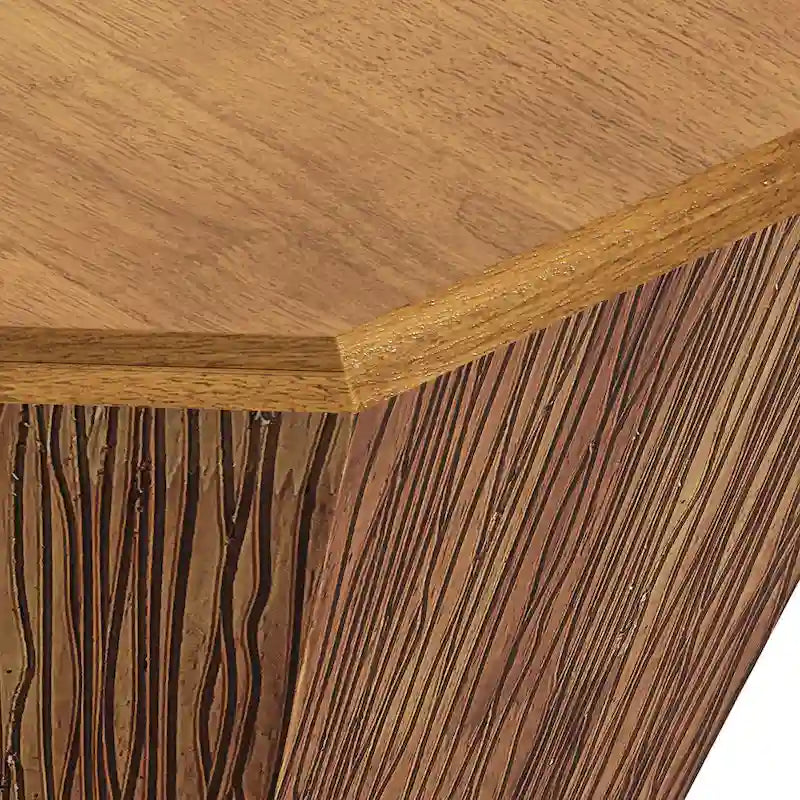 31.5 Octagonal Rubber Wood Coffee Table for Living Room, Bedroom