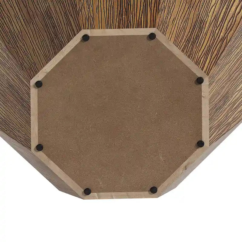 31.5 Octagonal Rubber Wood Coffee Table for Living Room, Bedroom