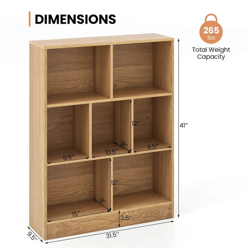 Costway 7-Cube Bookcase for Kids 41 Wooden Toy Storage Organizer - See Details